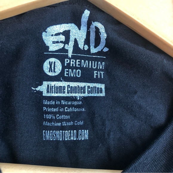 END Emos Not Dead long sleeve black shirt Sz XL - Picture 7 of 8